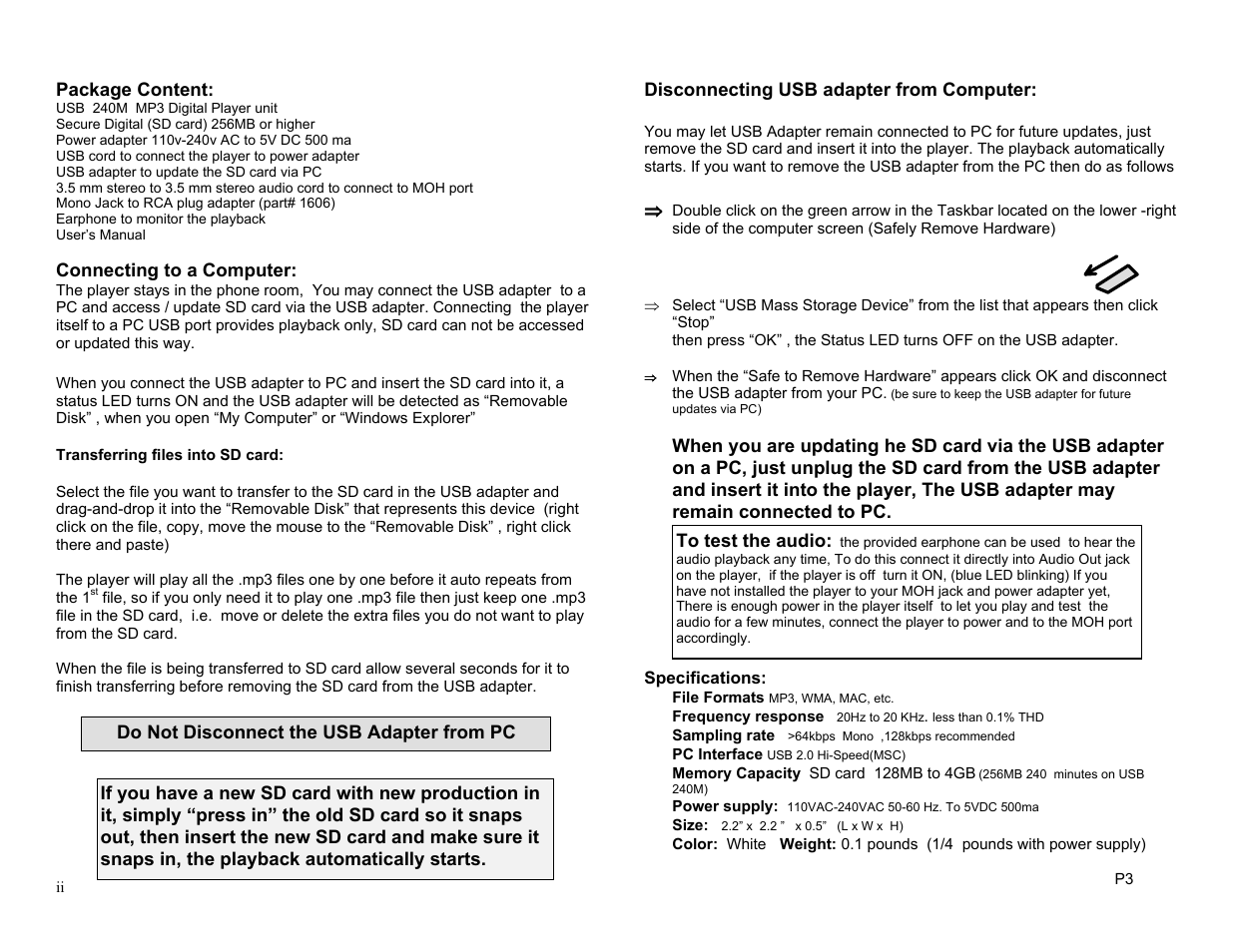 Invotel USB240M User Manual | Page 2 / 2