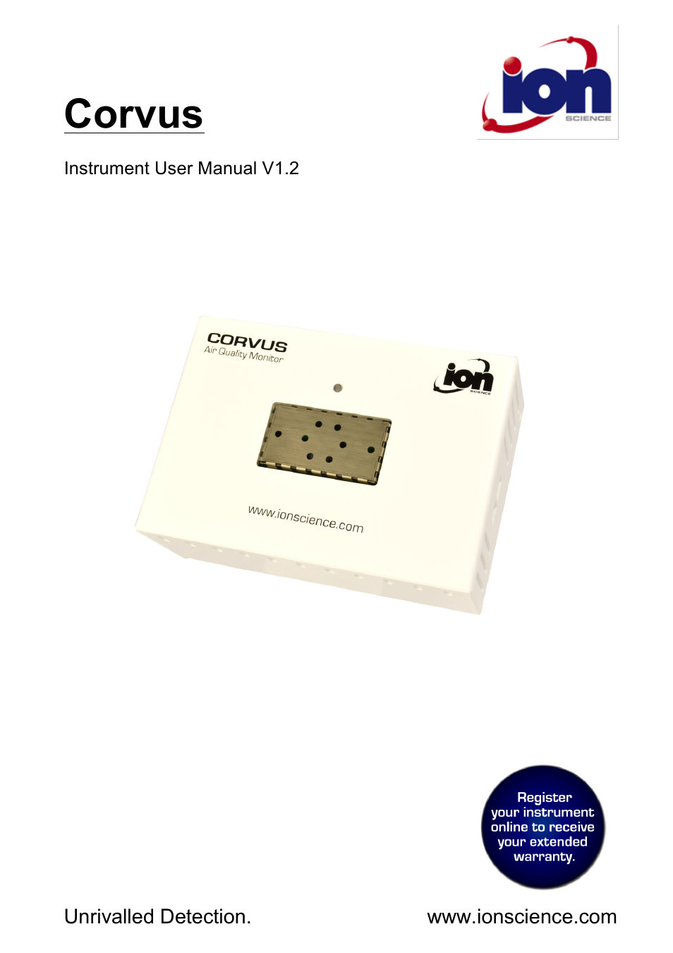 Ion Science Corvus User Manual | 27 pages