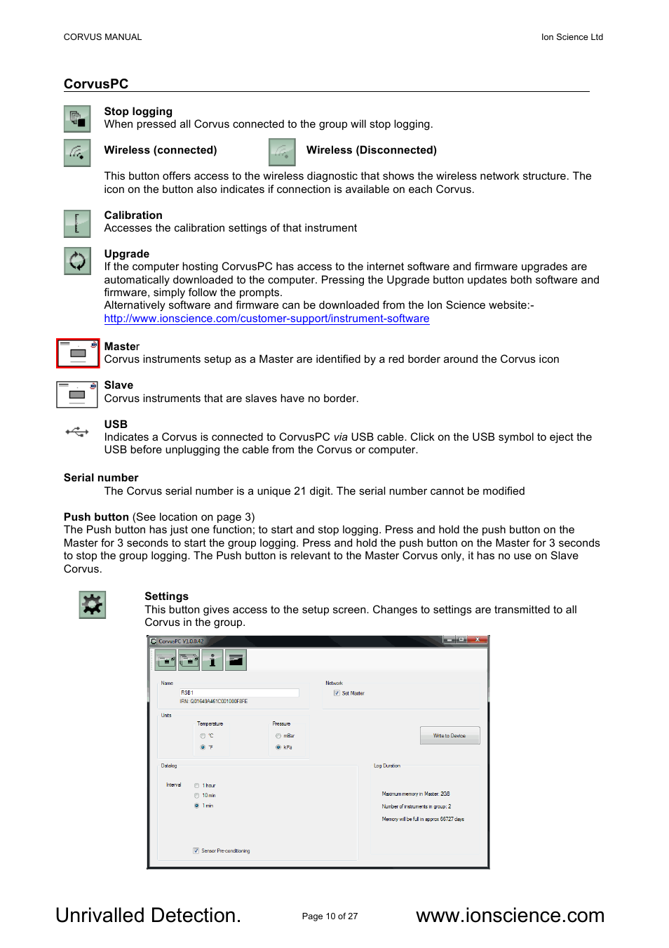 Ion Science Corvus User Manual | Page 10 / 27