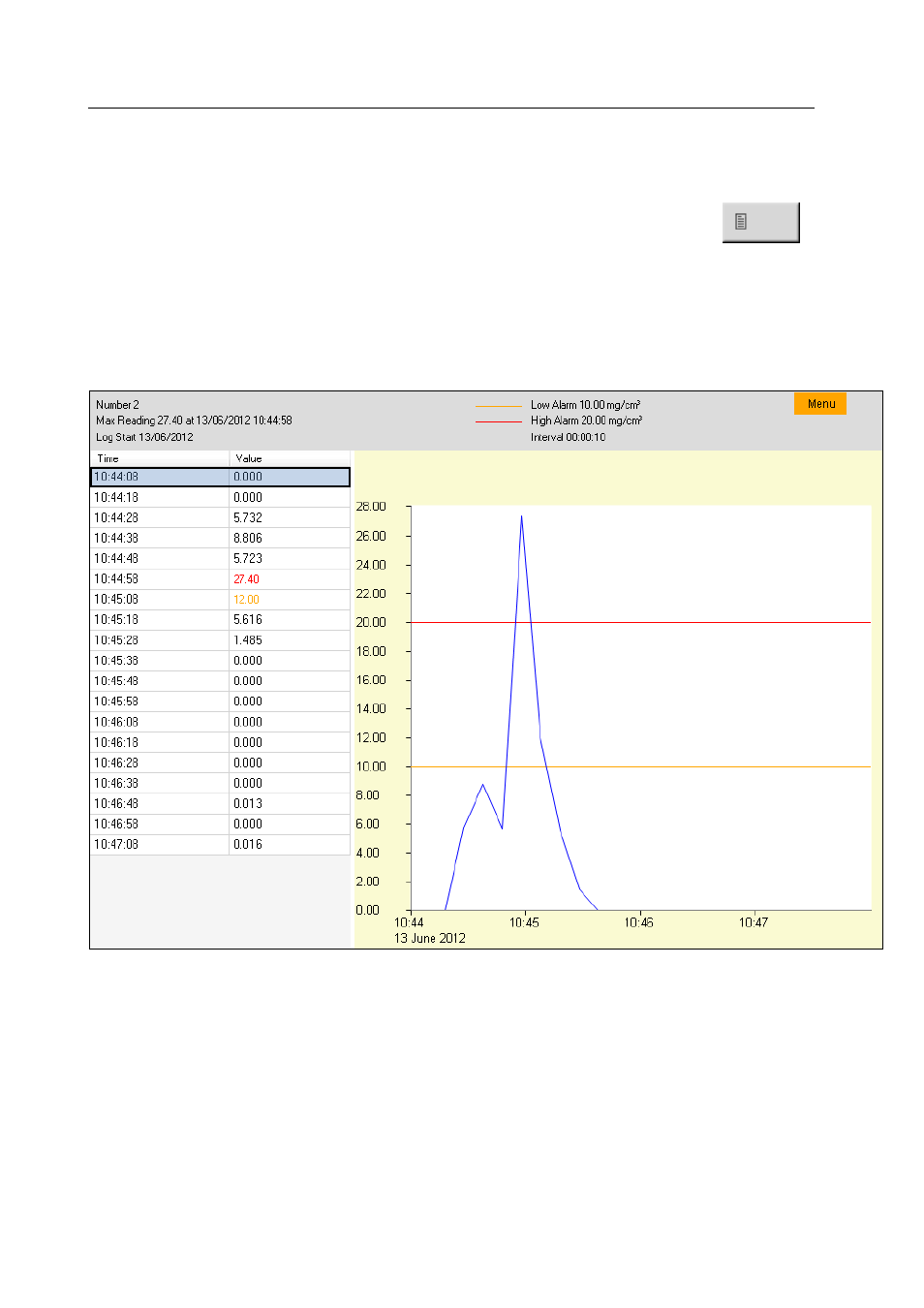 Viewing details of logged data | Ion Science Cub User Manual | Page 28 / 42