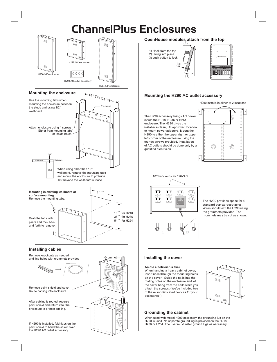 Channel Plus H218 User Manual | 2 pages