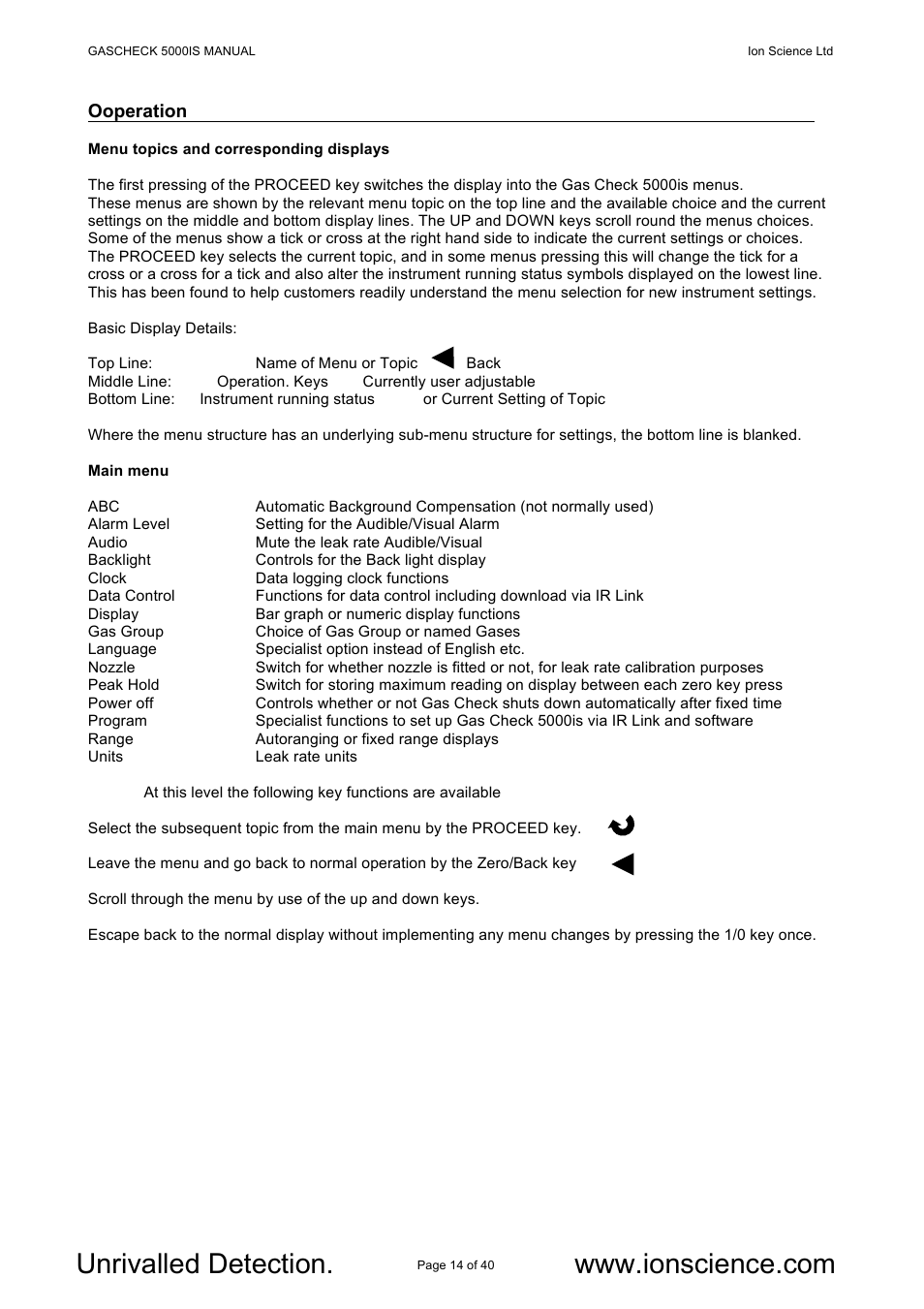 Ion Science GasCheck IS User Manual | Page 14 / 40