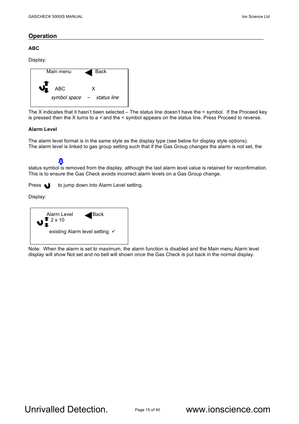 Ion Science GasCheck IS User Manual | Page 15 / 40