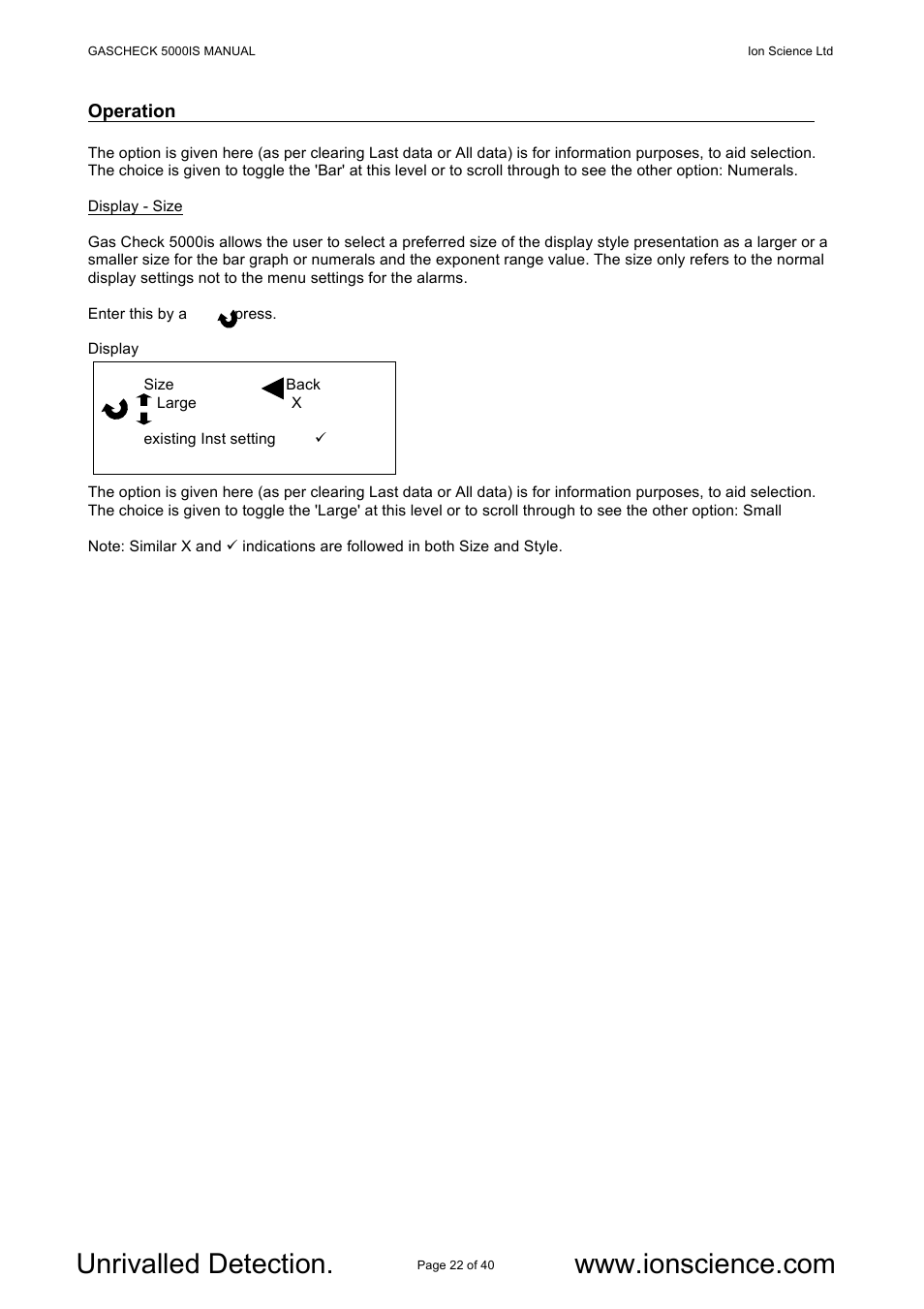 Ion Science GasCheck IS User Manual | Page 22 / 40