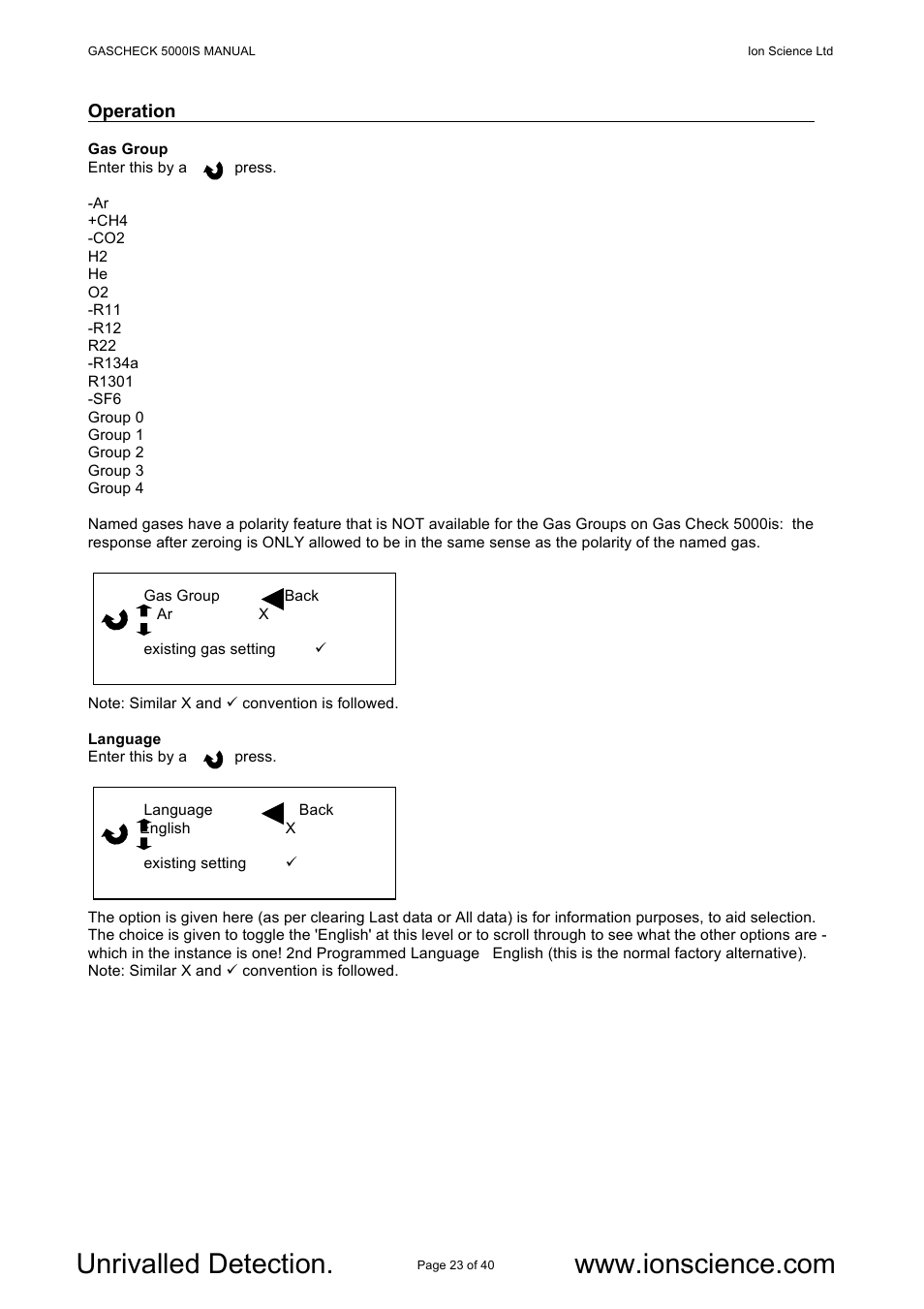 Ion Science GasCheck IS User Manual | Page 23 / 40