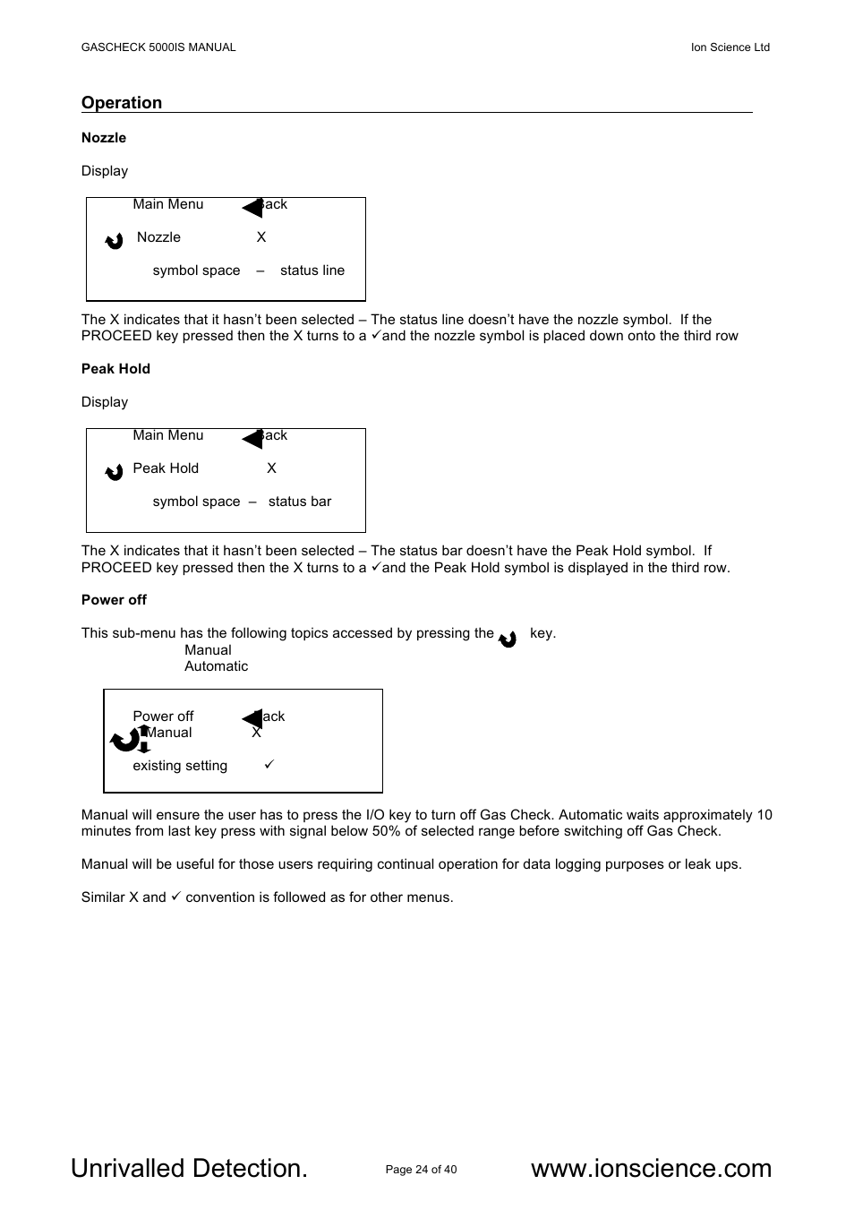 Ion Science GasCheck IS User Manual | Page 24 / 40