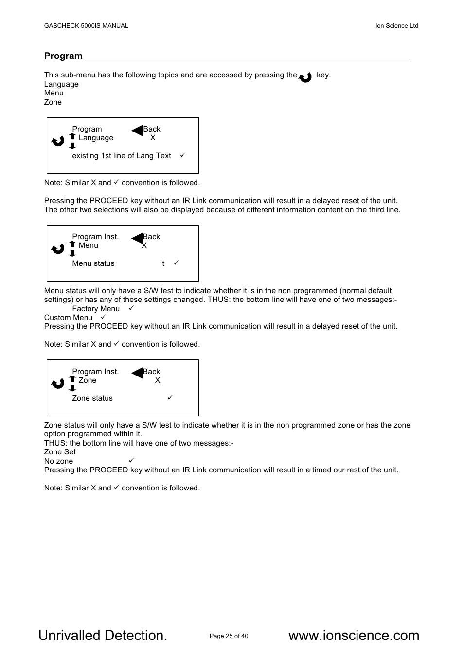 Ion Science GasCheck IS User Manual | Page 25 / 40