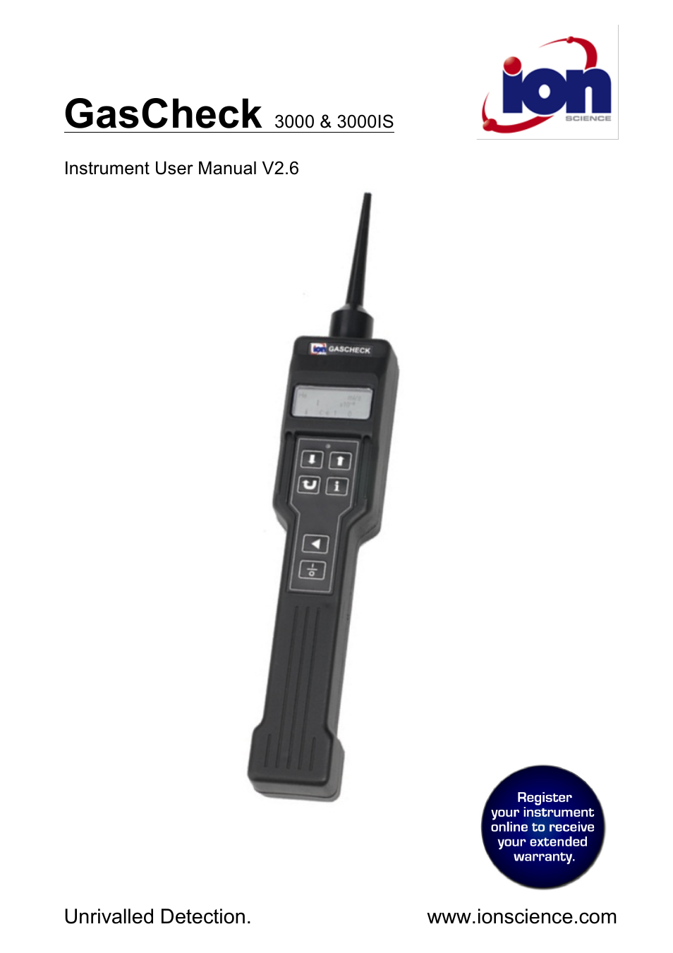 Ion Science GasCheck IS User Manual | 28 pages