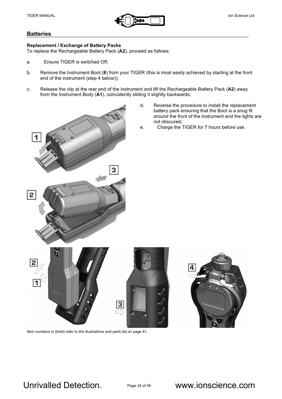 Ion Science Tiger User Manual | Page 34 / 46