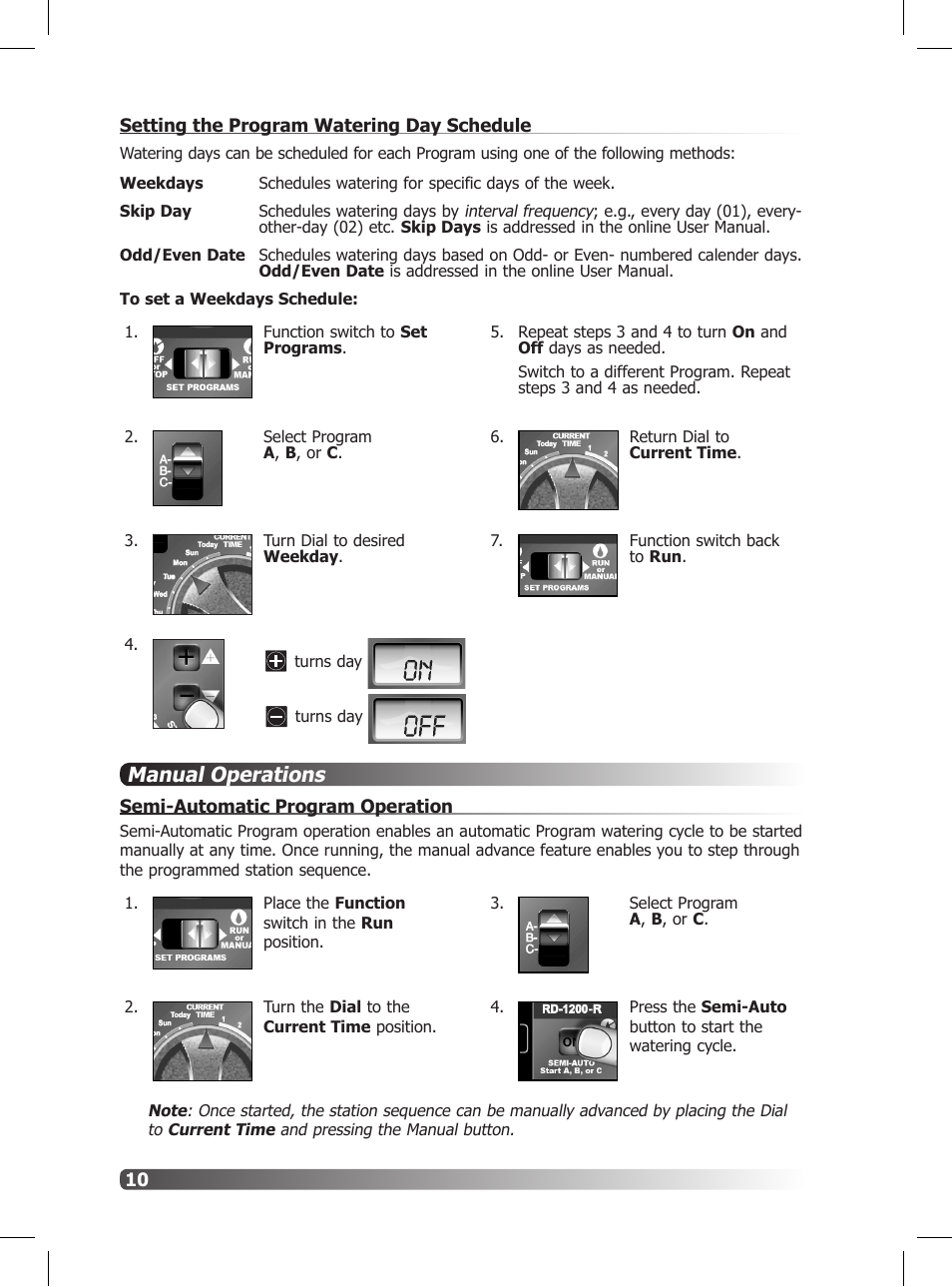 Manual operations | Irritrol Rain Dial R User Manual | Page 10 / 36