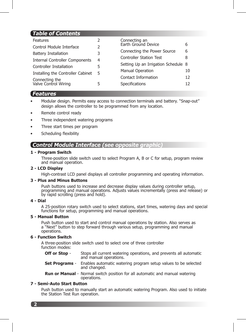 Irritrol Rain Dial R User Manual | Page 2 / 36