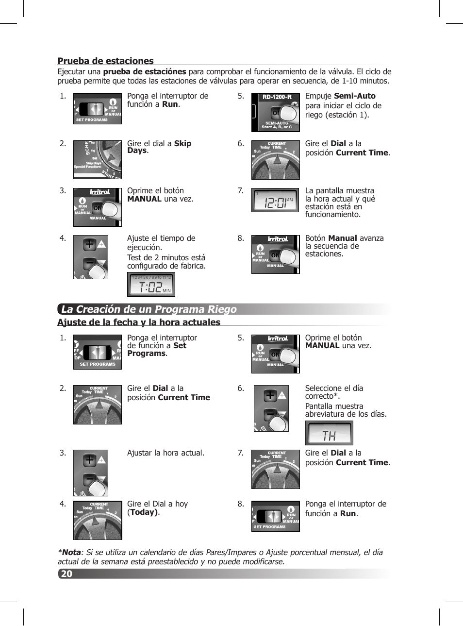 La creación de un programa riego | Irritrol Rain Dial R User Manual | Page 20 / 36