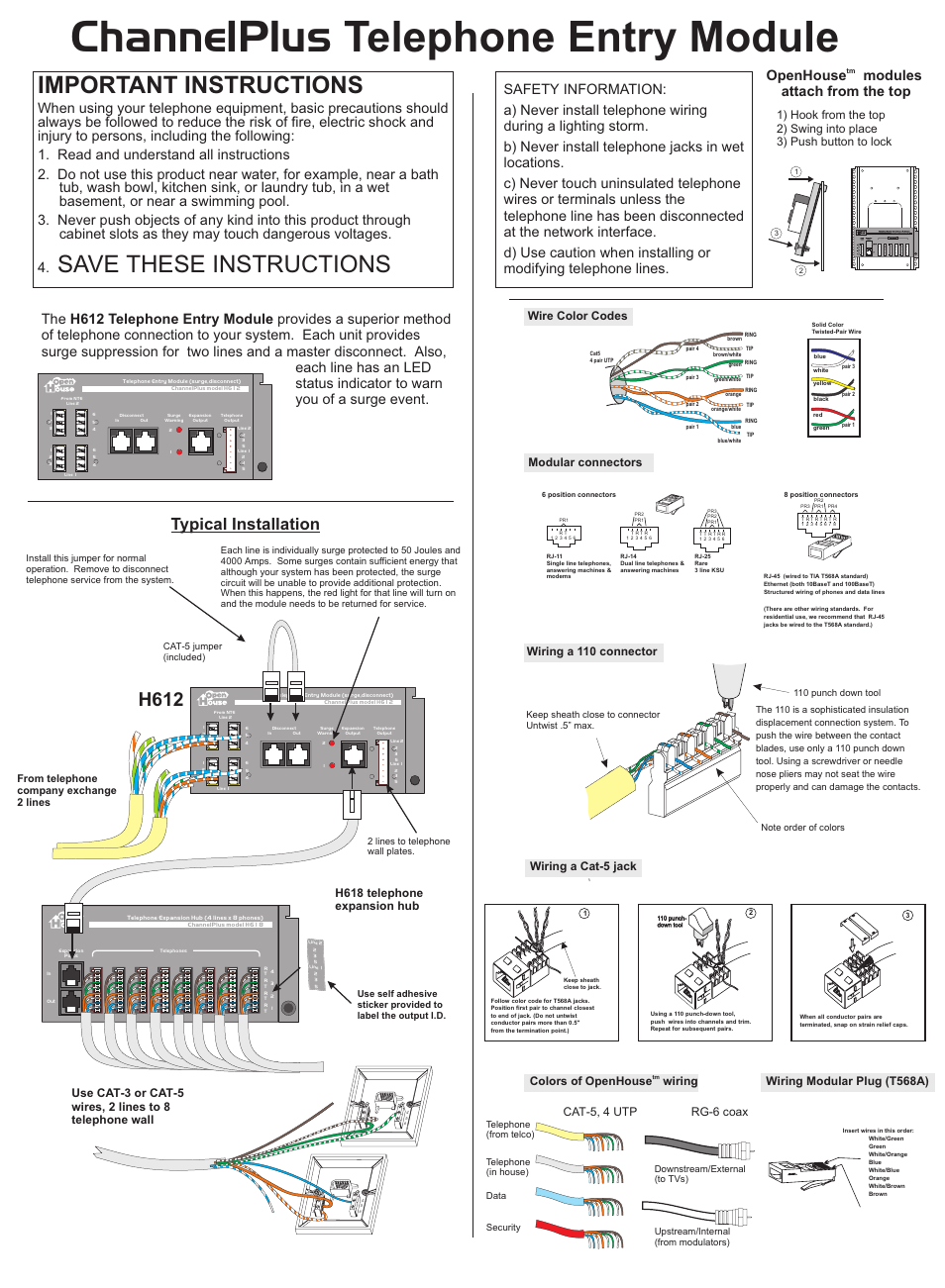 Channel Plus H612 User Manual | 2 pages