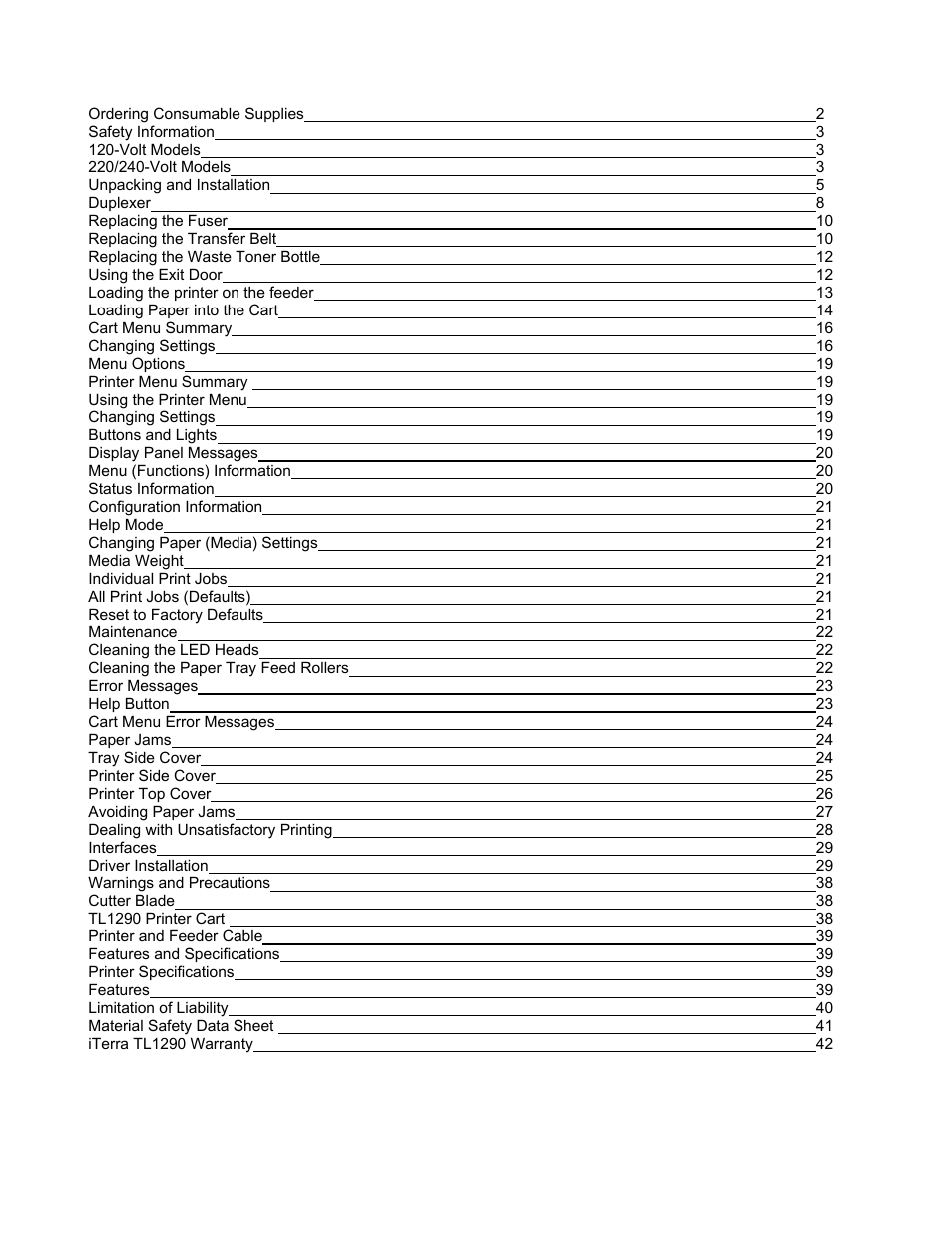 iSys iTerra TL1290 Color LED Printer User Manual | Page 2 / 44