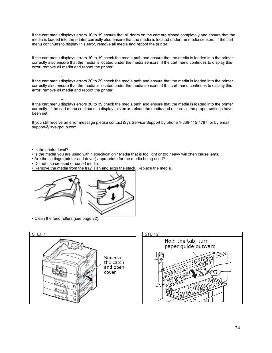 Paper jams | iSys iTerra TL1290 Color LED Printer User Manual | Page 26 / 44