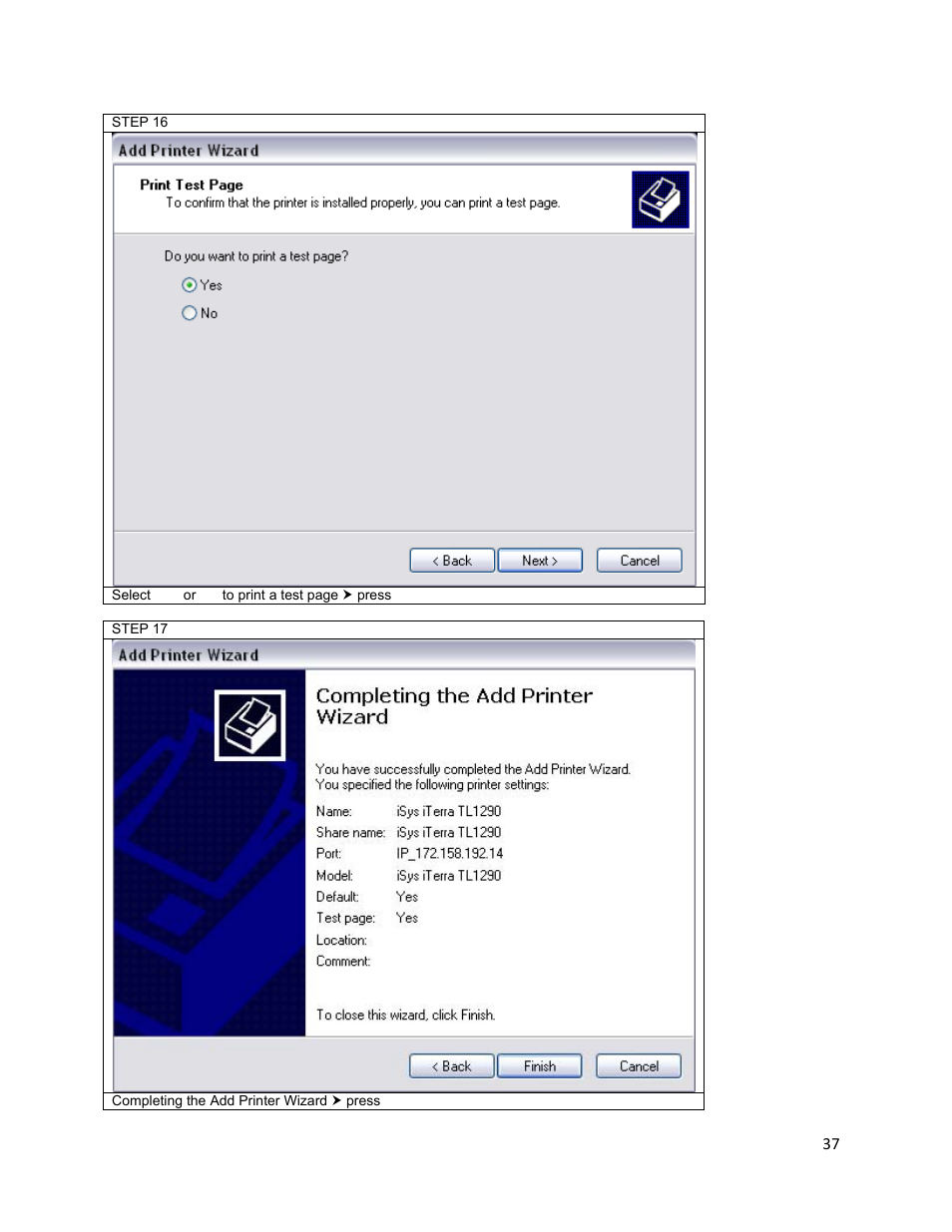 iSys iTerra TL1290 Color LED Printer User Manual | Page 39 / 44