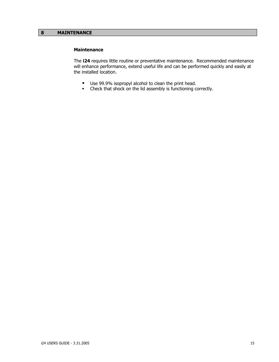 iSys i24 Direct Imaging Printer User Manual | Page 16 / 31