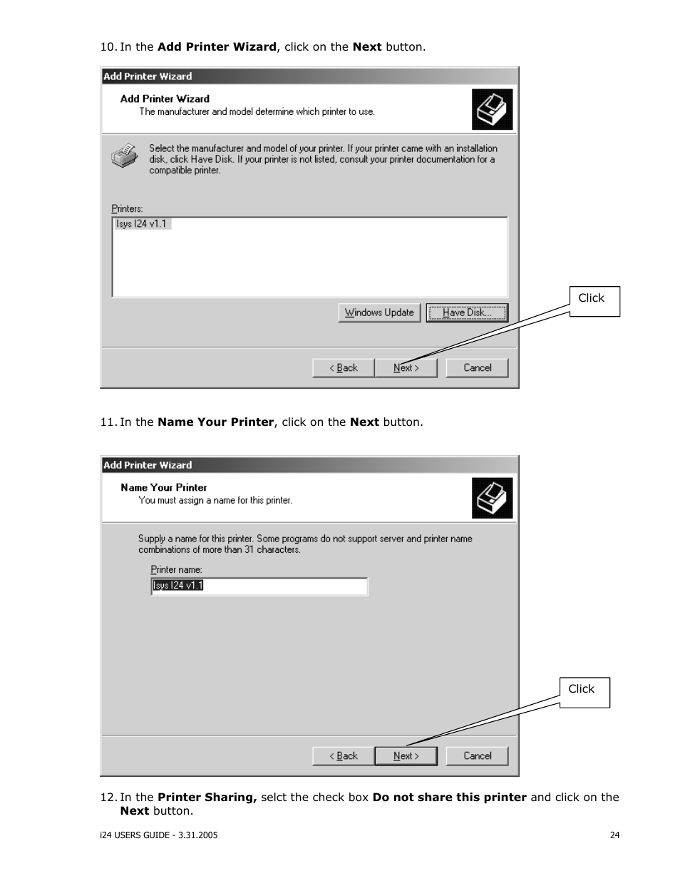 iSys i24 Direct Imaging Printer User Manual | Page 25 / 31