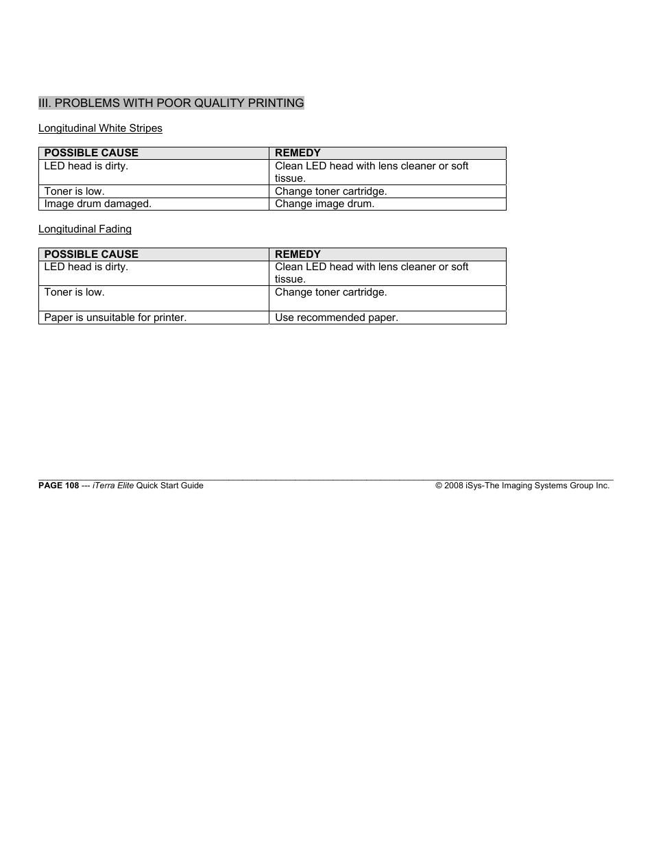 iSys iTerra Elite Color LED Printer User Manual | Page 108 / 119