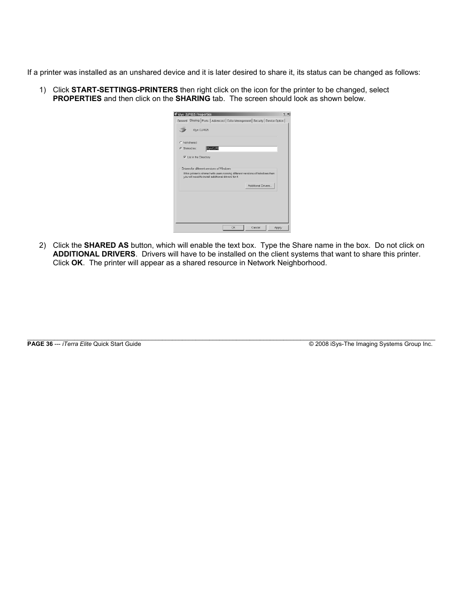 iSys iTerra Elite Color LED Printer User Manual | Page 36 / 119