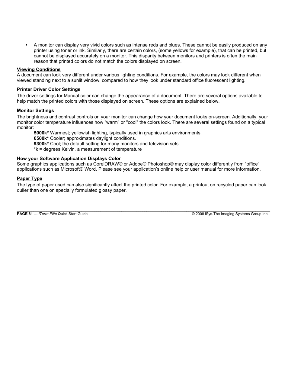 iSys iTerra Elite Color LED Printer User Manual | Page 81 / 119