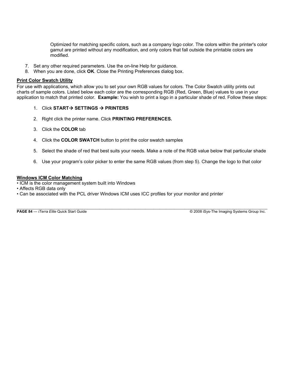 iSys iTerra Elite Color LED Printer User Manual | Page 84 / 119