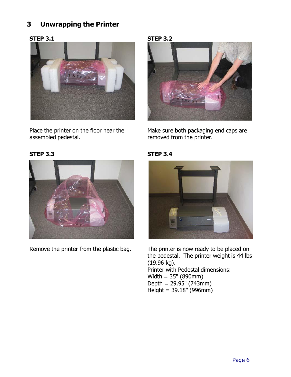 3 unwrapping the printer | iSys iTerra IJ1800 User Manual | Page 6 / 50