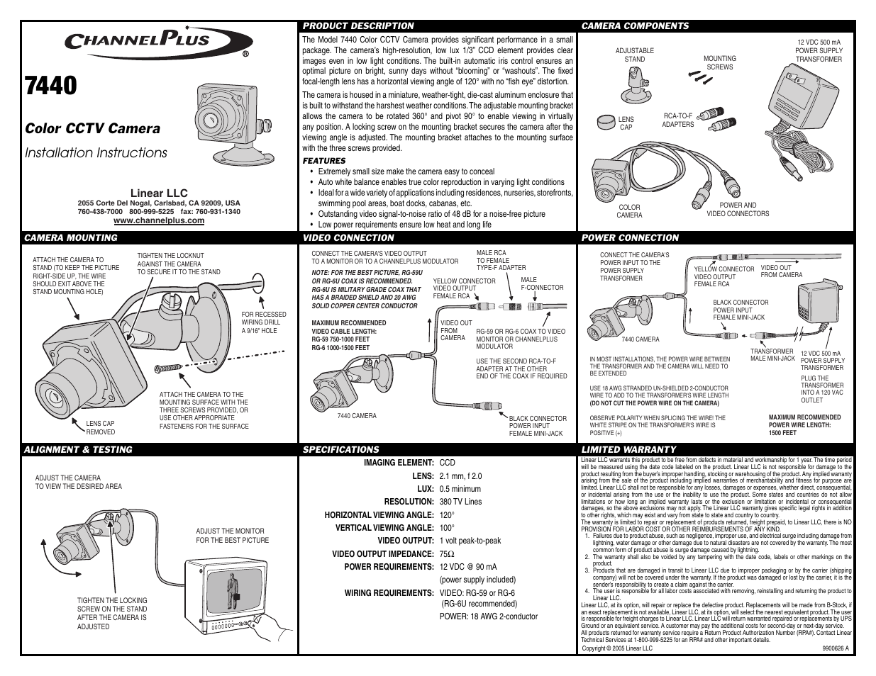 Channel Plus 7440 User Manual | 1 page