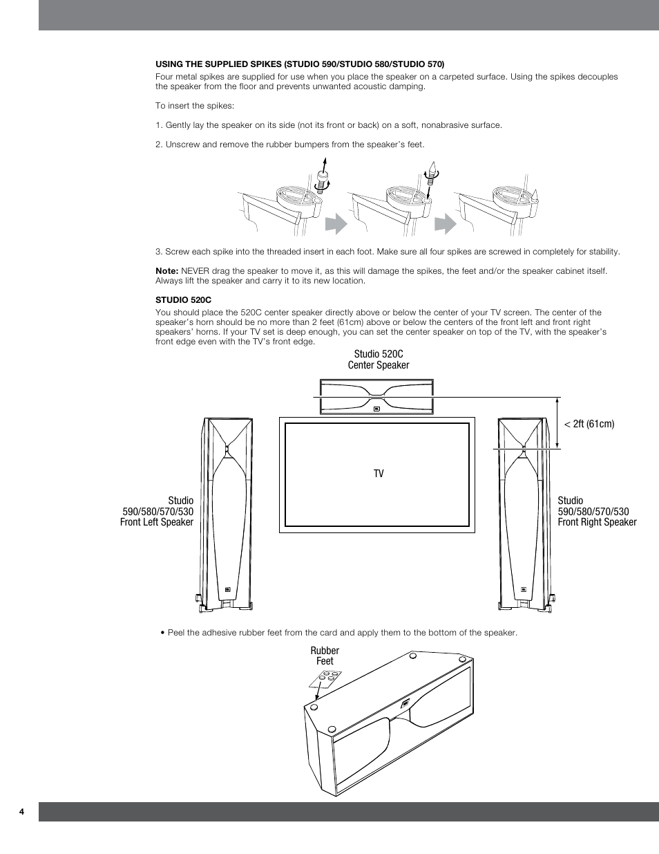 JBL Synthesis Studio 530 User Manual | Page 4 / 15