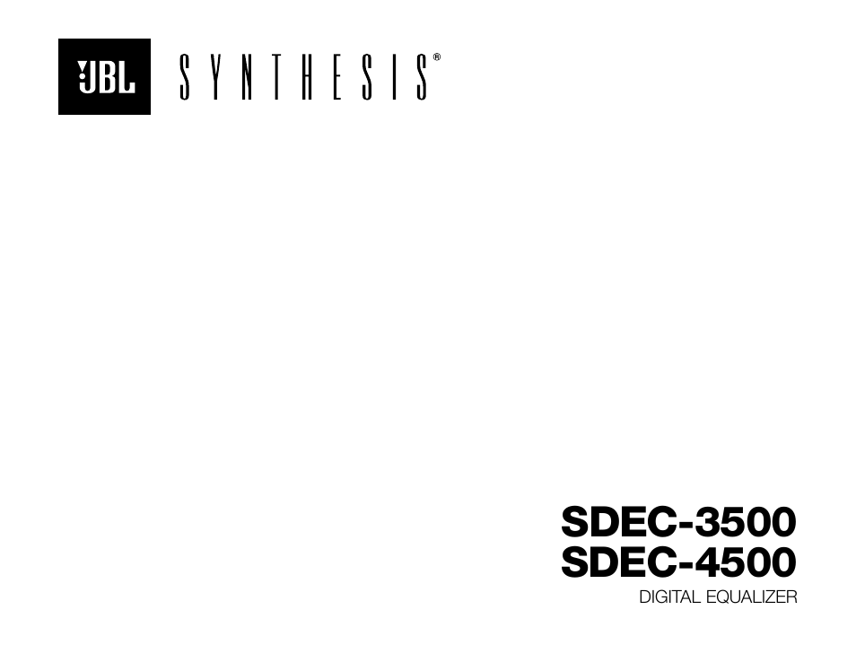 JBL Synthesis SDEC-3500 User Manual | 7 pages