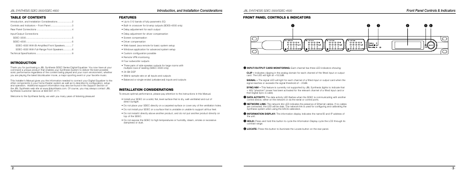 JBL Synthesis SDEC-3500 User Manual | Page 3 / 7