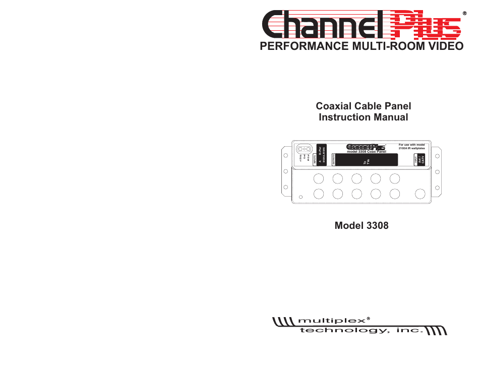 Channel Plus COAXIAL CABLE PANEL 3308 User Manual | 5 pages