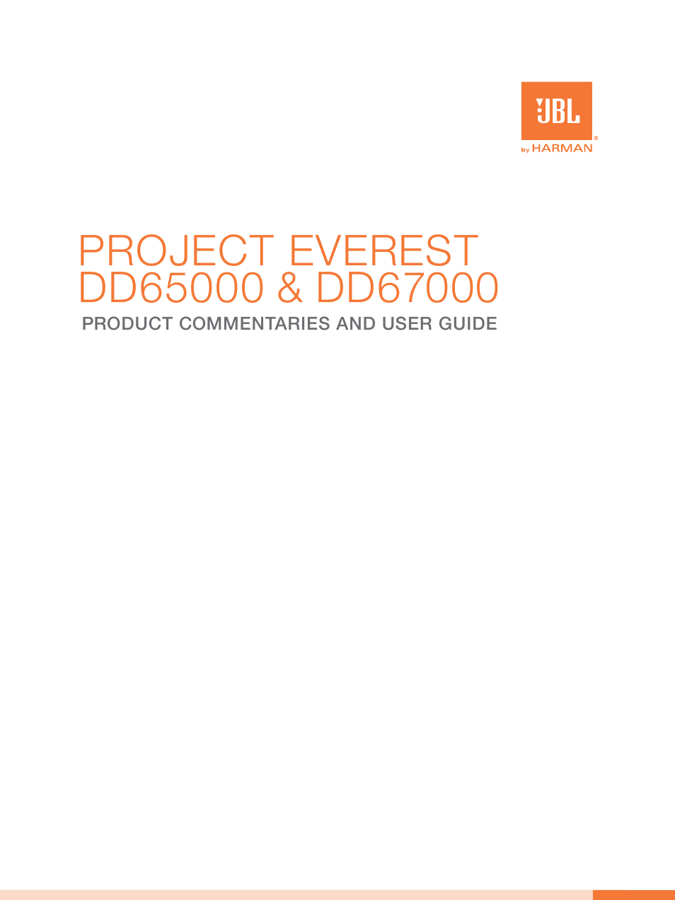 JBL Synthesis Everest DD67000 User Manual | 26 pages