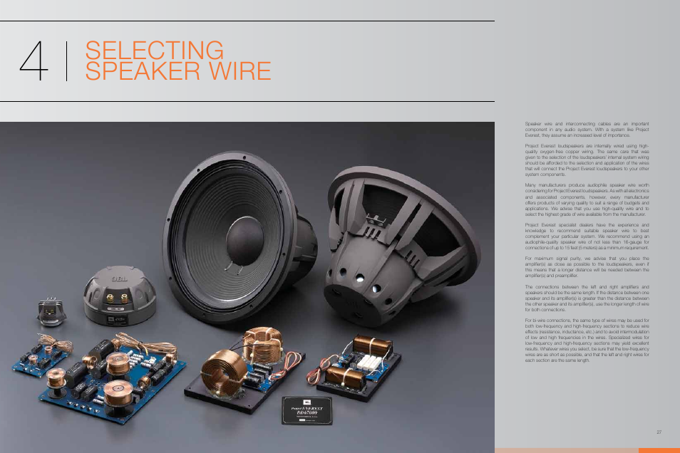 Selecting speaker wire | JBL Synthesis Everest DD67000 User Manual | Page 14 / 26