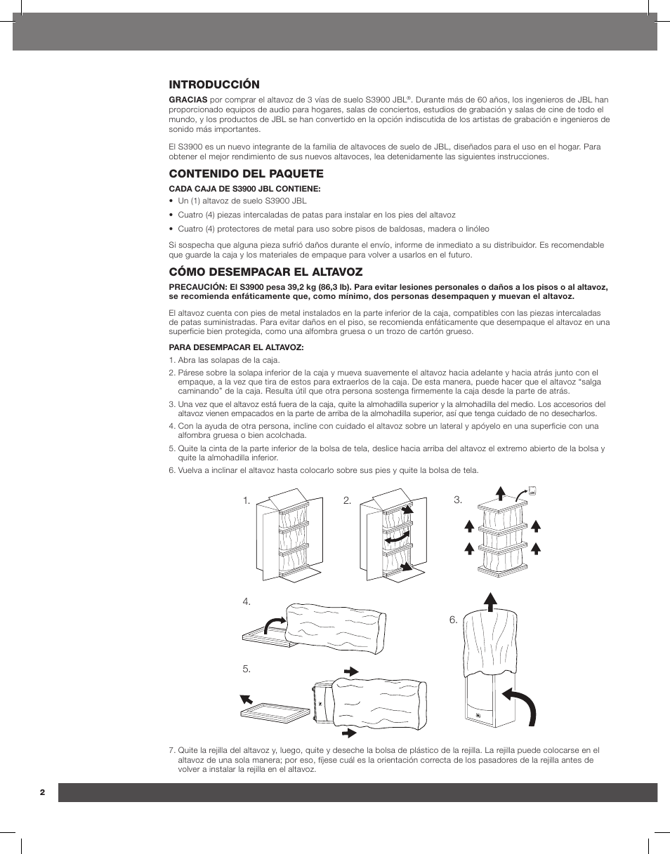 JBL Synthesis S3900 User Manual | Page 18 / 72