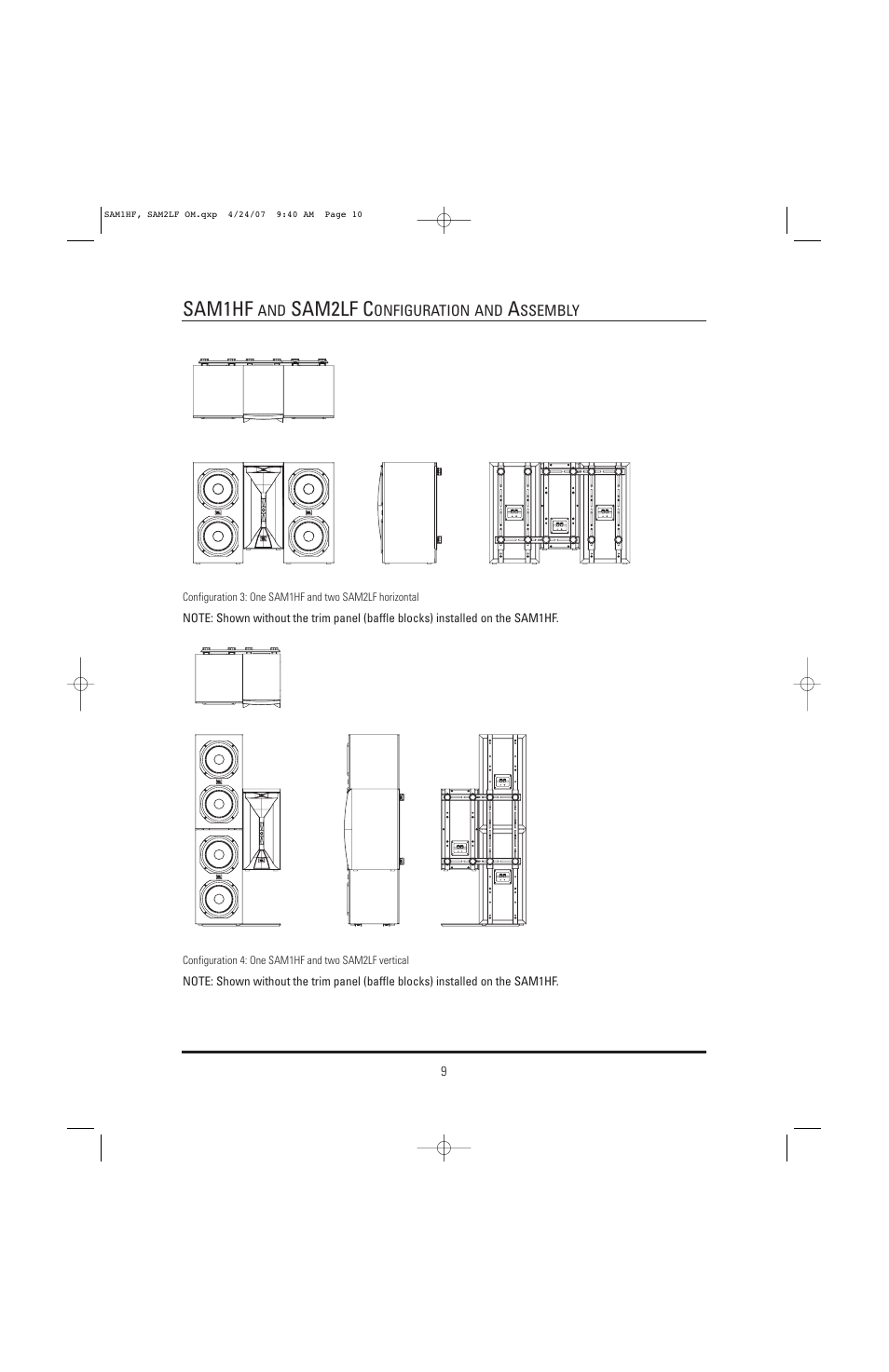 Sam1hf, Sam2lf c | JBL Synthesis SAM1HF User Manual | Page 9 / 16