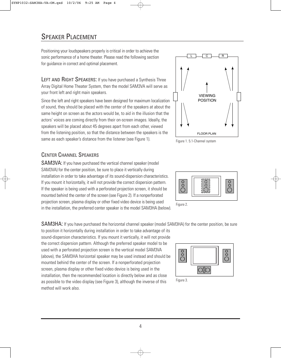 JBL Synthesis SAM3HA User Manual | Page 4 / 12