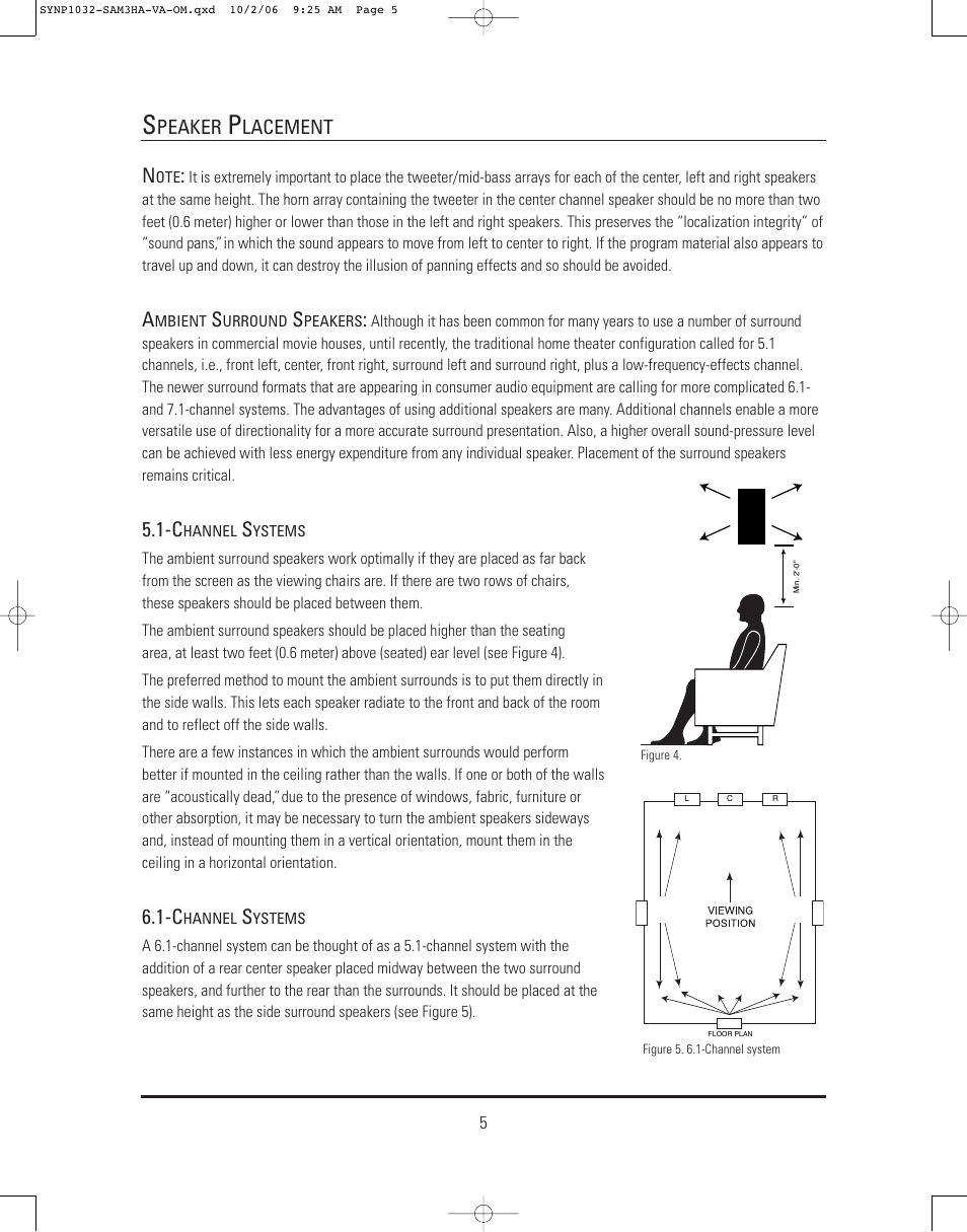 Peaker, Lacement | JBL Synthesis SAM3HA User Manual | Page 5 / 12