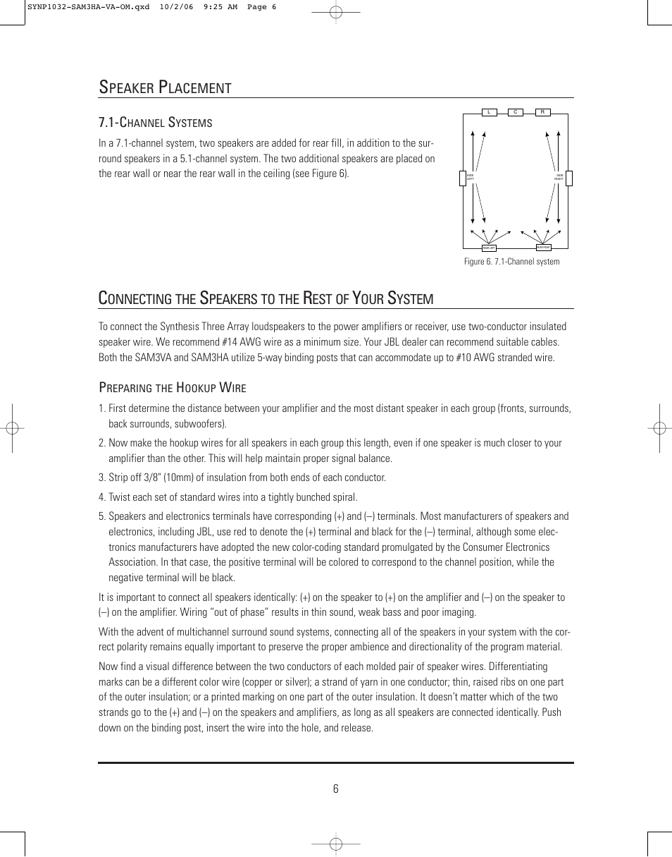 JBL Synthesis SAM3HA User Manual | Page 6 / 12