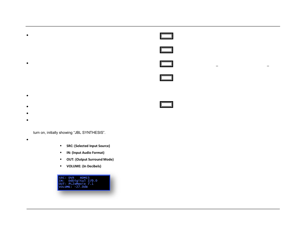 Quick, Start, About | Speaker, Source, Setup, Basic operation, Quick start, About the speaker and source setup | JBL Synthesis SDP-45 4K User Manual | Page 14 / 64