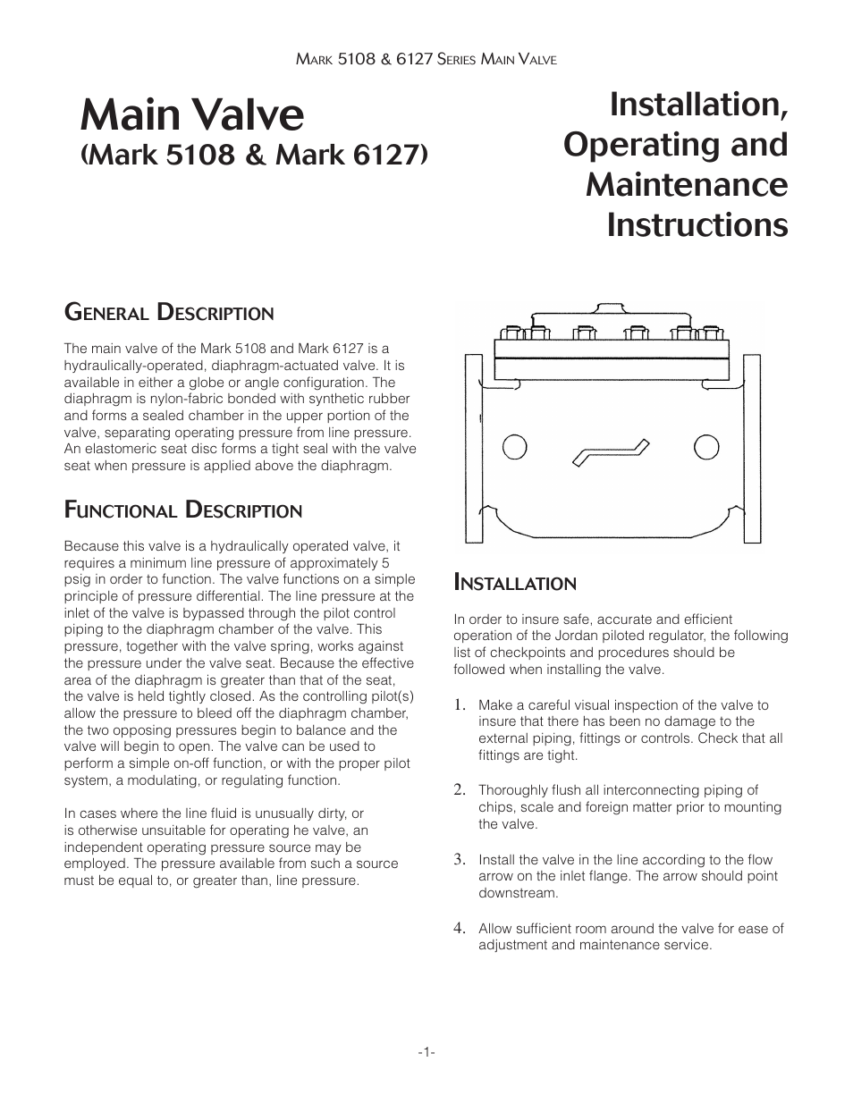 Jordan Valve Mark 5108 Series Back Pressure Regulator User Manual | 5 pages