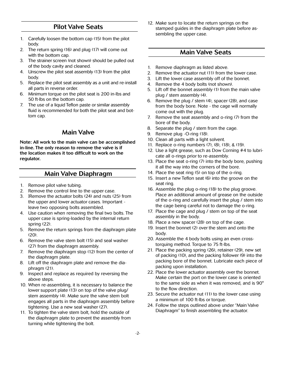 Main valve, Main valve diaphragm, Pilot valve seats | Main valve seats | Jordan Valve Mark 687 Series - Piloted Regulator with Class VI Shutoff User Manual | Page 2 / 4