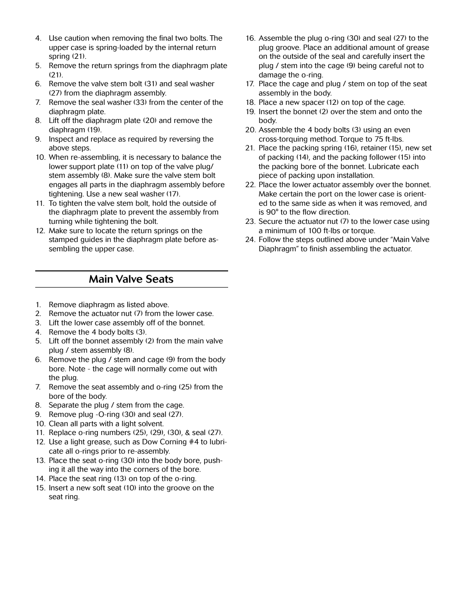 Main valve seats | Jordan Valve Mark 688 Series - Piloted Soft Seat Regulator User Manual | Page 3 / 11