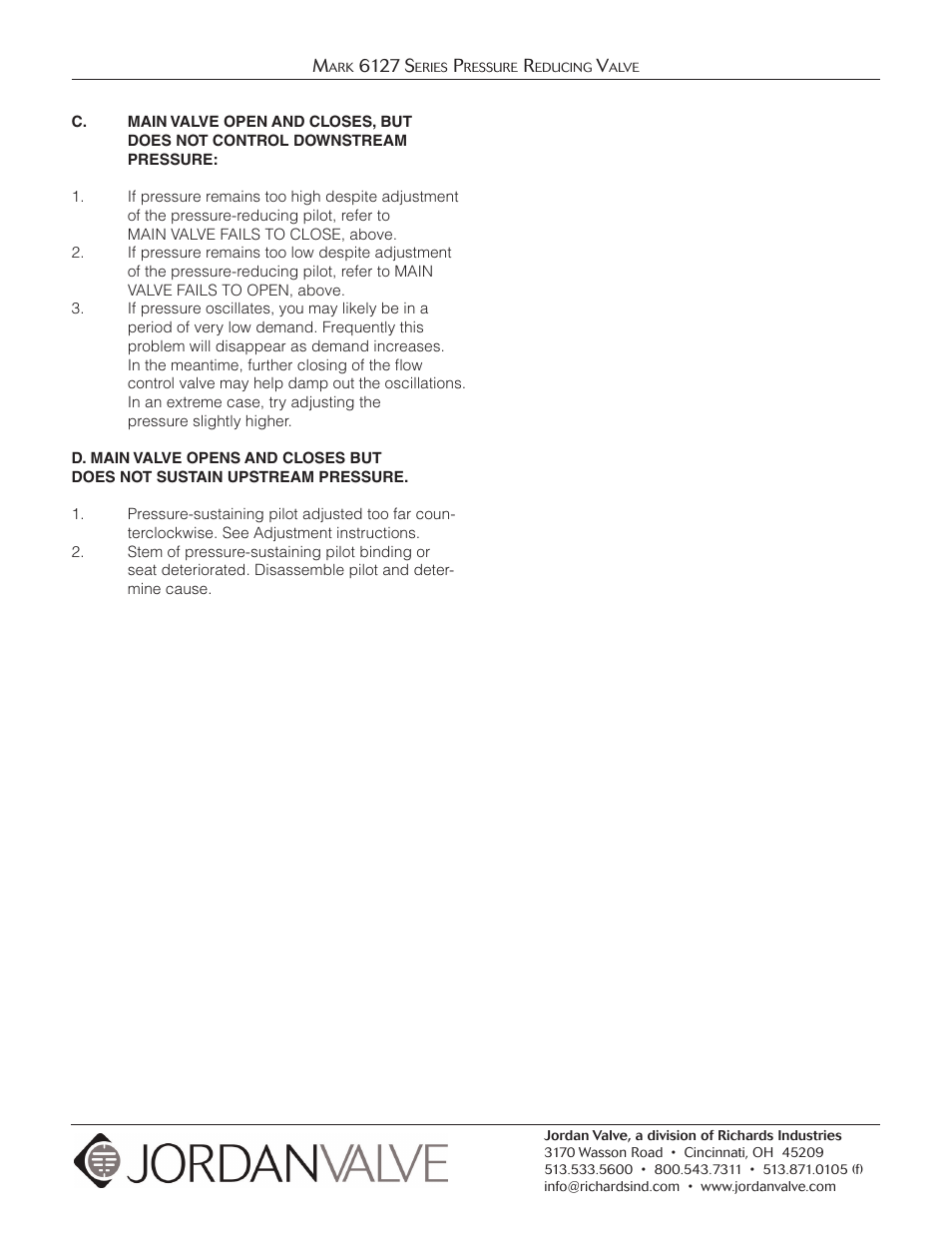 Jordan Valve Mark 6127 Series Pressure Reducing Valves User Manual | Page 4 / 4