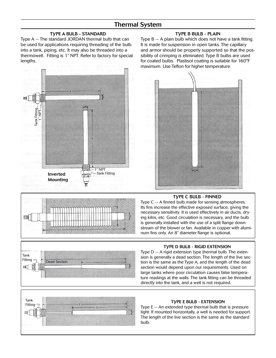 Thermal system | Jordan Valve Mark 80 Series – Self Operated Temperature Regulator User Manual | Page 6 / 7