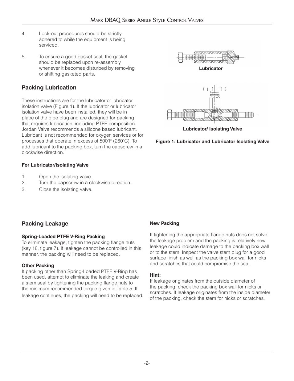 Jordan Valve Mark DBAQ Series Angle Style Control Valve User Manual | Page 2 / 8