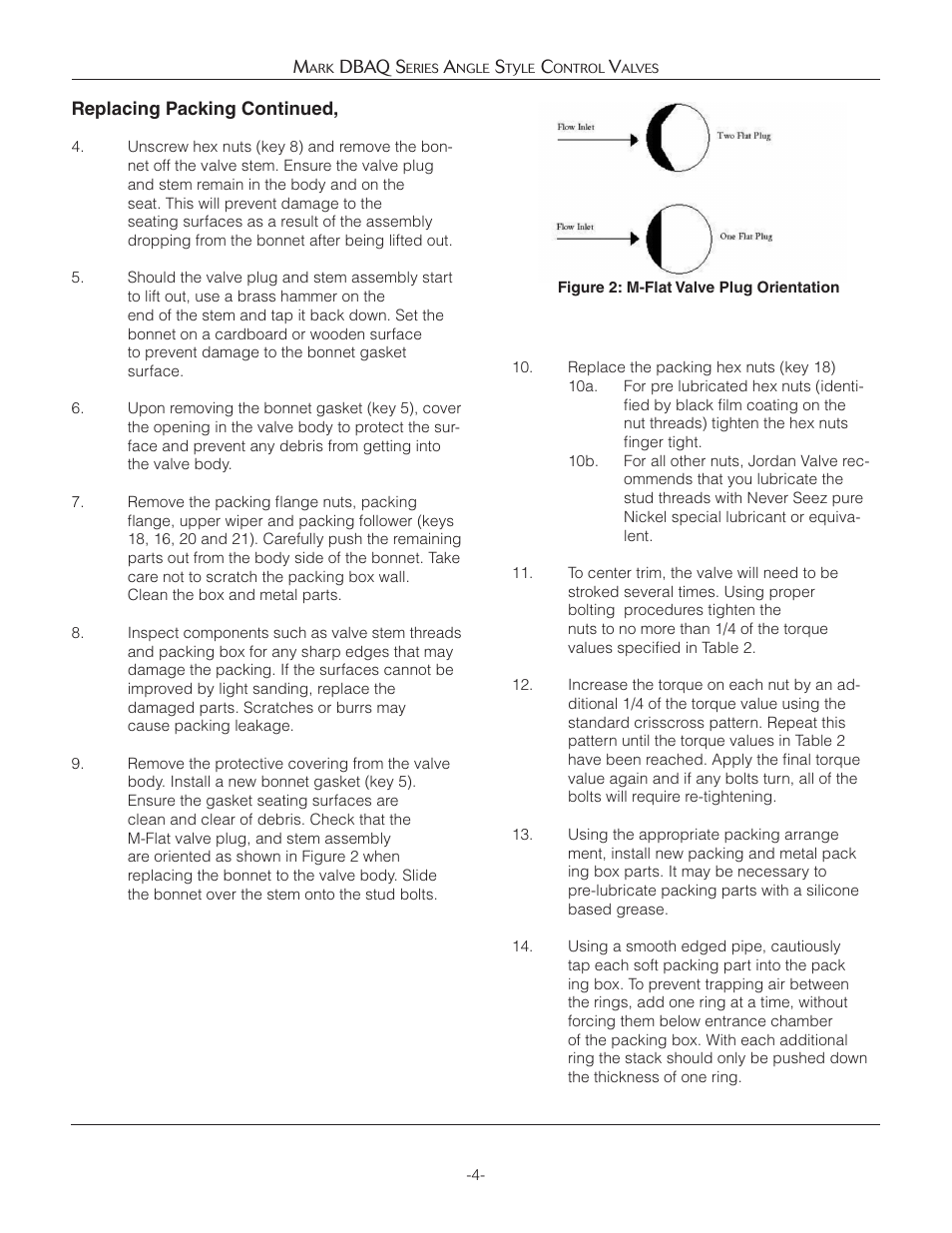 Jordan Valve Mark DBAQ Series Angle Style Control Valve User Manual | Page 4 / 8