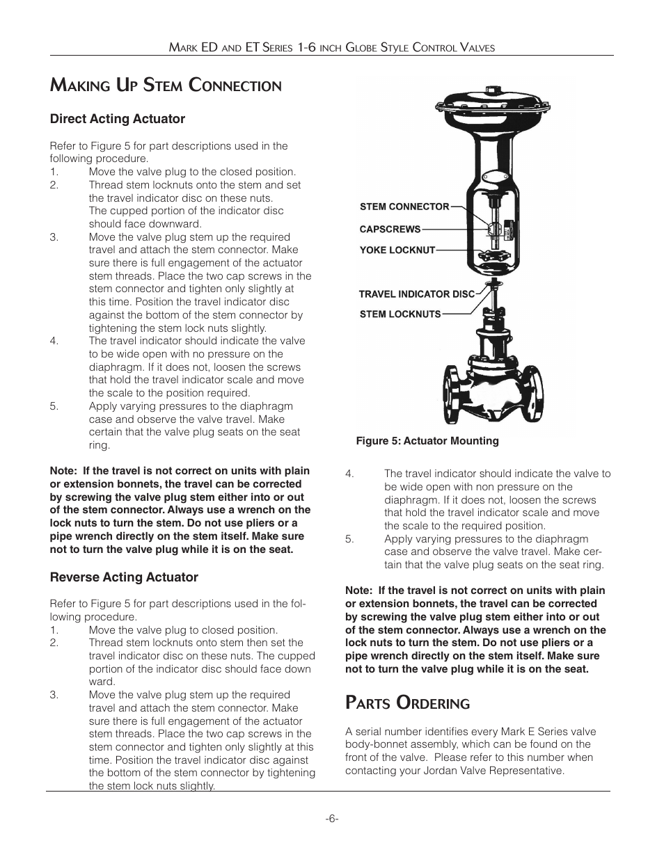 Jordan Valve Mark ED & ET Series Globe Style Control Valve (1-6) User Manual | Page 6 / 13