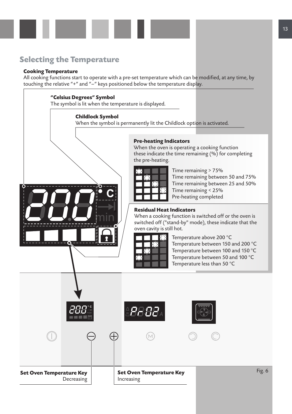 Selecting the temperature | CDA 6V6 User Manual | Page 13 / 44