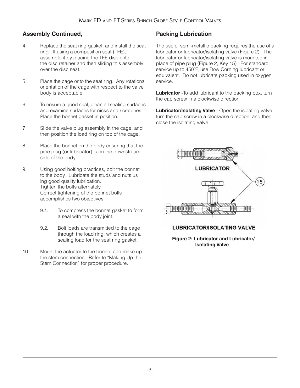 Jordan Valve Mark ED & ET Series (8) Globe Style Control Valve User Manual | Page 3 / 11